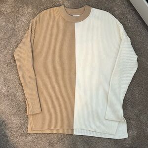 Abercrombie & Fitch LuxeLoft Oversized Spliced Crew Sweater
